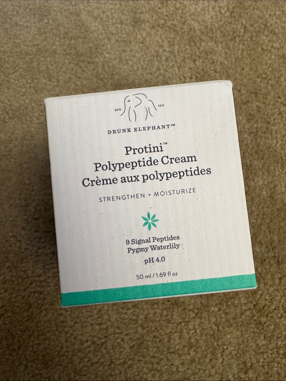 Drunk Elephant Protini Polypeptide Cream White with Teal Accent